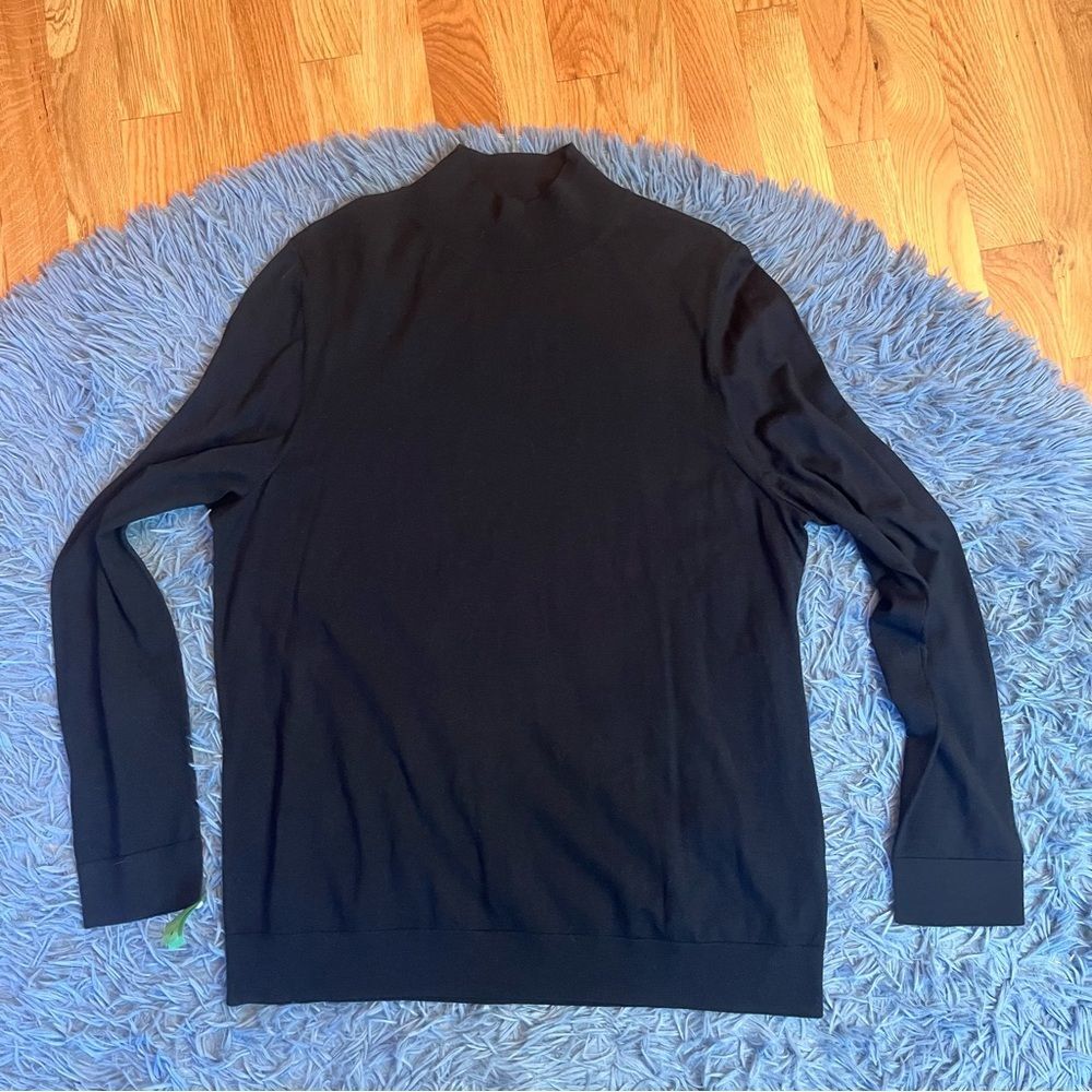 Hugo Boss Black Merino Wool Mock Neck Sweater Size XXL